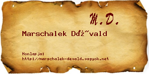 Marschalek Dévald névjegykártya